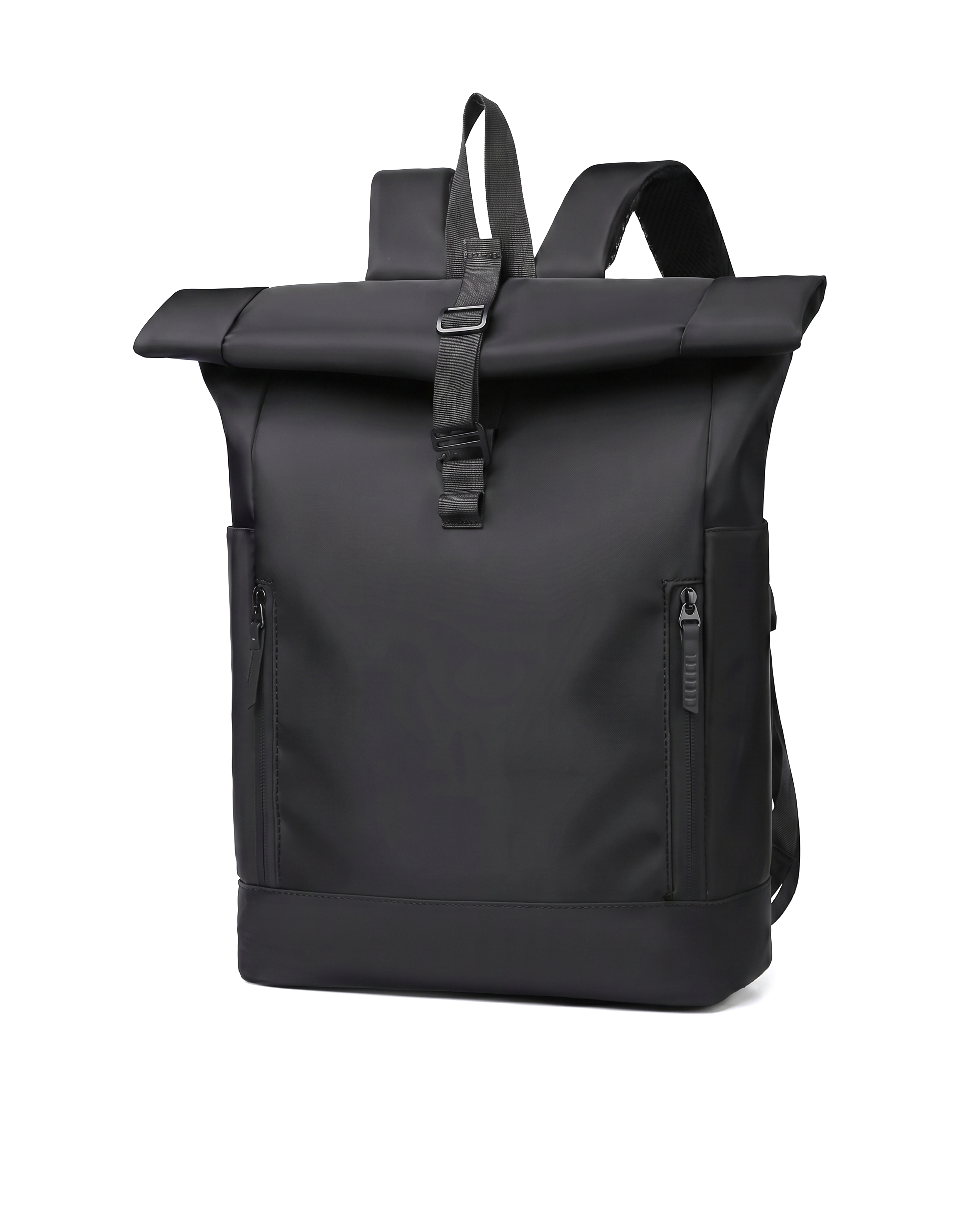 "Daily" Rolltop Rucksack in Schwarz